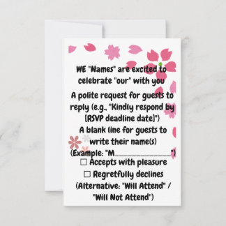 "Blossoming Moments in Pinks" RSVP Card