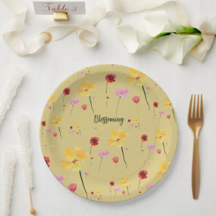 Blossoming Pattern  Paper Plate