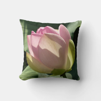 Blossoming Pink Lotus Flower Summer Cushion