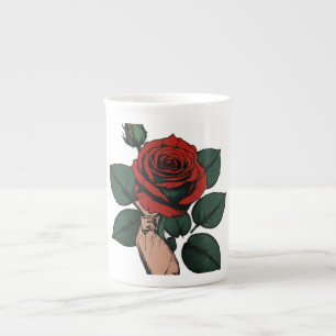 Blossoming Potential - Rosebud Sketch Bone China Mug