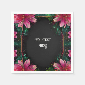 Blossoming Romance: A Full Floral Wedding Theme Napkin