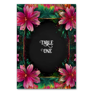 Blossoming Romance: A Full Floral Wedding Theme Table Number