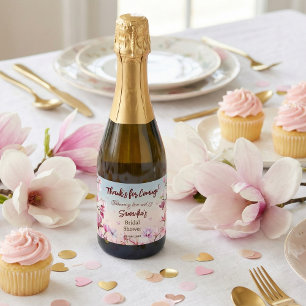 Blossoming Romance - Bridal Shower Mini Sparkling Sparkling Wine Label