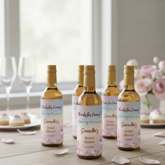 Blossoming Romance - Bridal Shower Mini  Wine Label (Creator Uploaded)