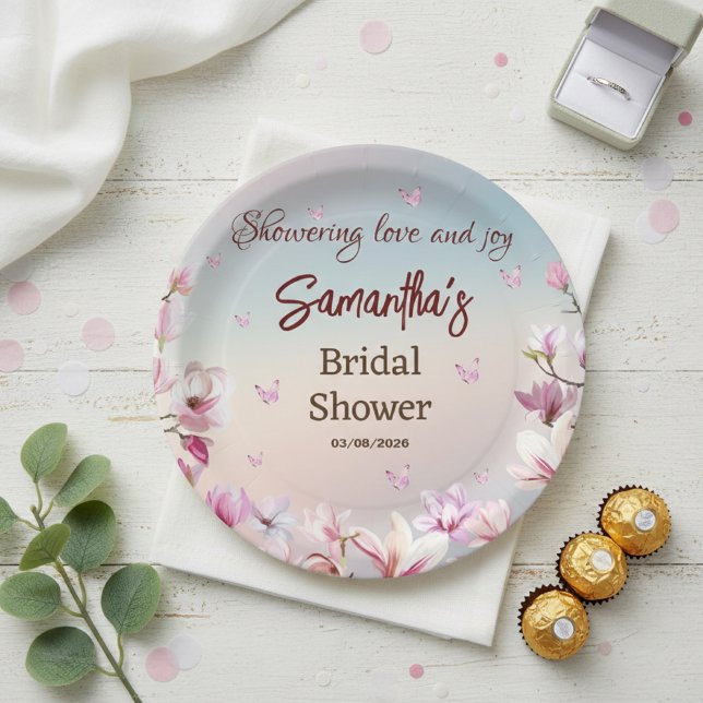 Blossoming Romance - Bridal Shower Paper Plate (Creator Uploaded)