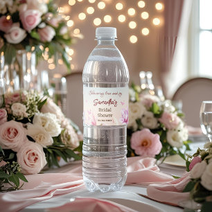 Blossoming Romance - Bridal Shower Water Bottle Label