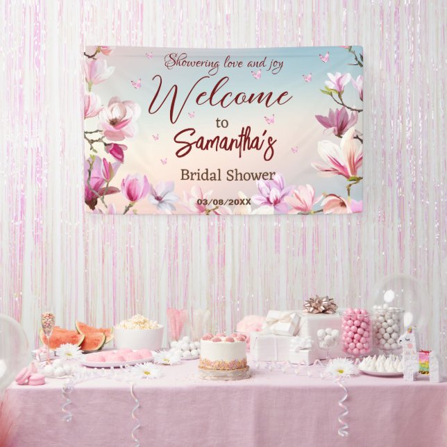 Blossoming Romance - Bridal Shower Welcome Banner (Party)