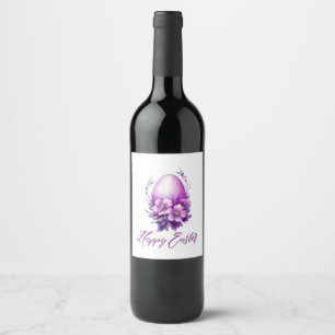 Blossoming Rose Easter Egg Wine Label