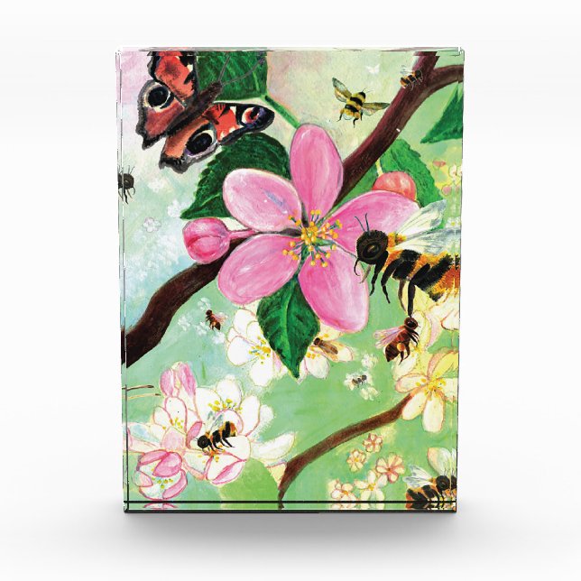 Blossoming Tree with Bees Photo Block (Front)