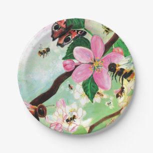 Blossoming Trees for Bees and Other Pollinators Paper Plate