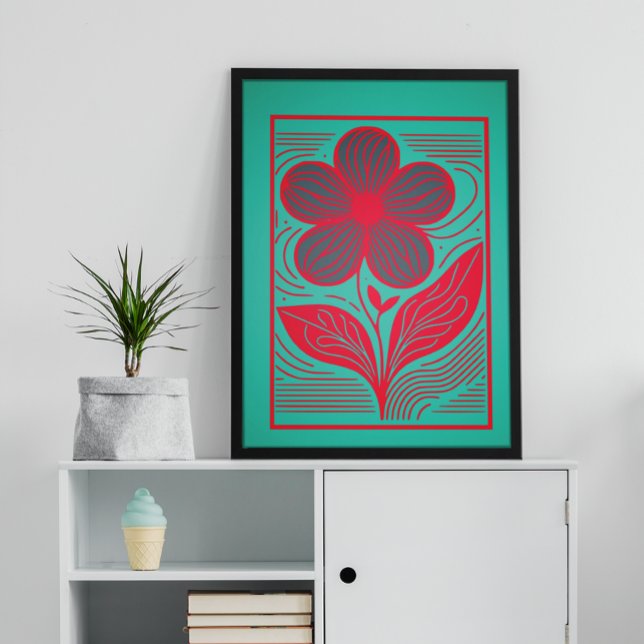 Blossoming Whimsy: Retro Floral Poster (Creator Uploaded)