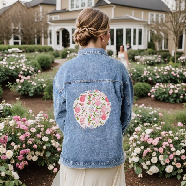 Blossoms and Blessings Denim Jacket (Wedding Back)