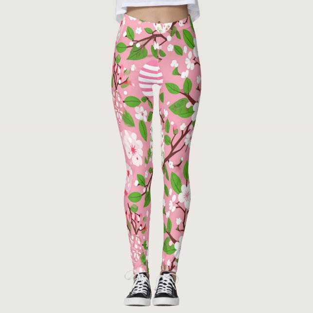 Blossoms and Eggs Leggings (Front)
