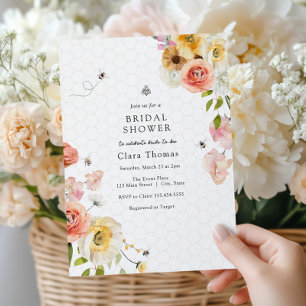 Blossoms and Honey Bee Bridal Shower Invitation
