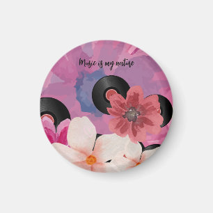 Blossoms and Vinyl  Magnet