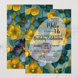 Blossoms at Dawn Colourful Flower Design Invitation