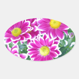 Blossoms Aziza Garden Whimsy Oval Sticker