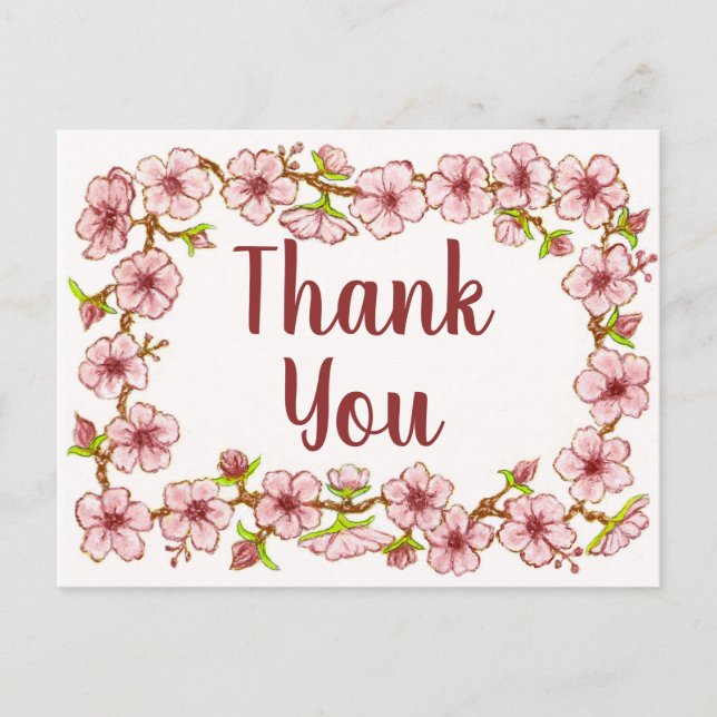 Blossoms Border~Thank You Card 3 (Front)