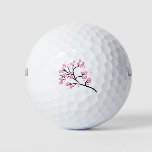 Blossoms Branch Cherry Floral Flowers Nature Tree. Golf Balls (Front)