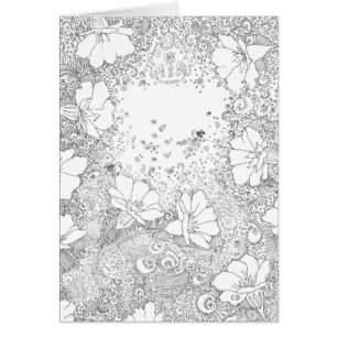 "Blossoms" Custom Coloring Card