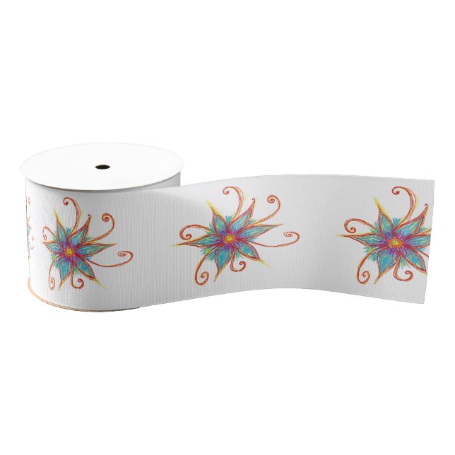 blossoms Drawing Grosgrain Ribbon (Spool)