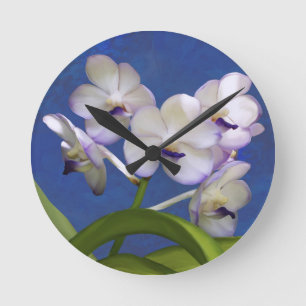 Blossoms Floral Plants Colourful Photograph Art Round Clock