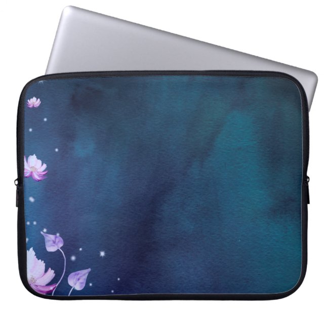 Blossoms flower paper vintage laptop sleeve (Front)