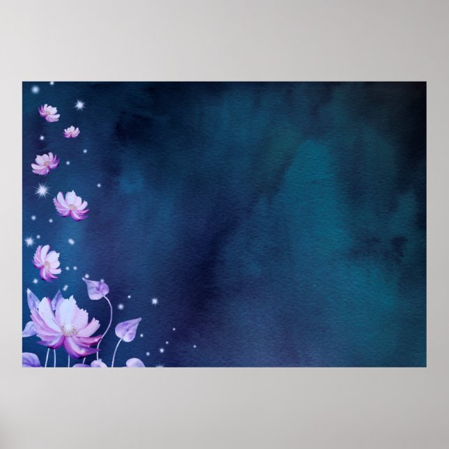 Blossoms flower paper vintage poster (Front)