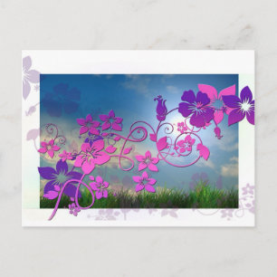 Blossoms Flowers Spring Summer Peace Love Destiny Postcard