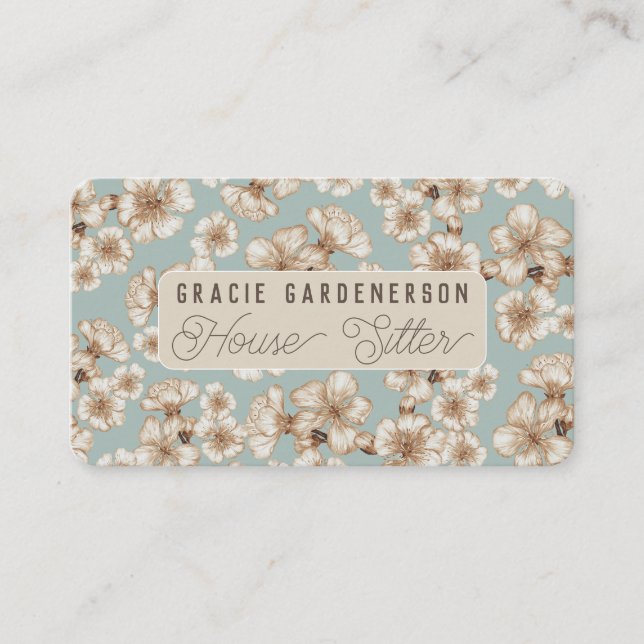 Blossoms House Sitter  Business Card (Front)