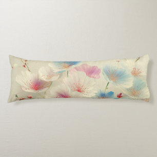 Blossoms in Bloom – Soft Pastel Botanical Art #1 Body Cushion
