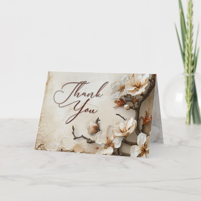 Blossoms Of Gratitude Blank Thank You Card (Front)