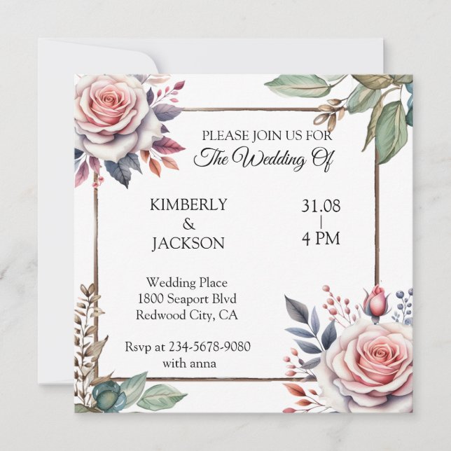 Blossoms of Love Invitation (Front)