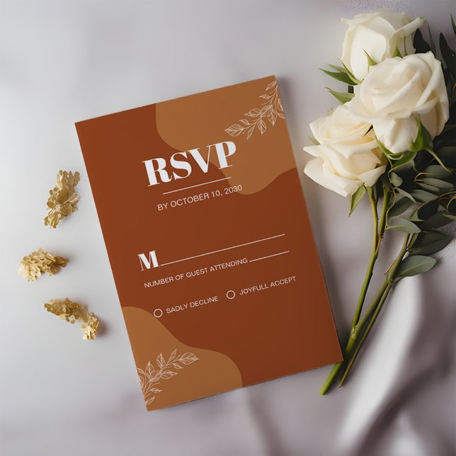 Blossoms of Love : Simple Abstract Leaves RSVP (Creator Uploaded)