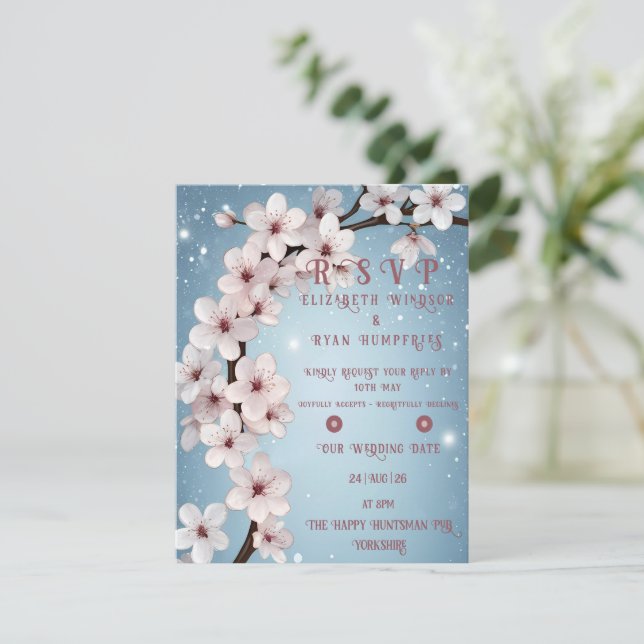 Blossoms of Love" Wedding Invitation Collection (Standing Front)