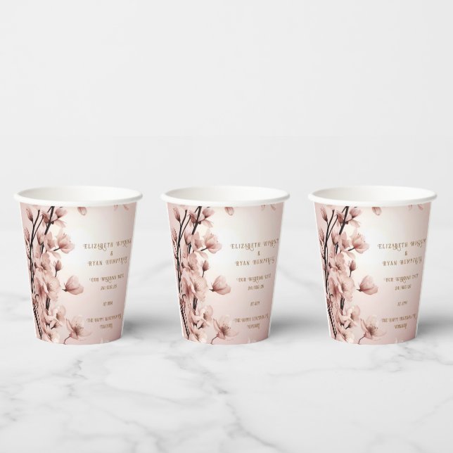 Blossoms of Love" Wedding Invitation Collection Paper Cups (Multi)