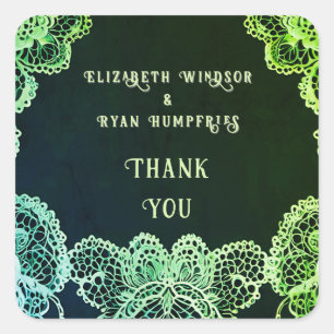 Blossoms of Love" Wedding Invitation Collection Square Sticker