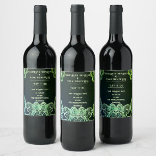 Blossoms of Love" Wedding Invitation Collection Wine Label
