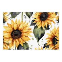 Blossoms of Spring Sunflower Watercolor
