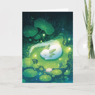 Blossoms of the Pond Axolotl Garden Card