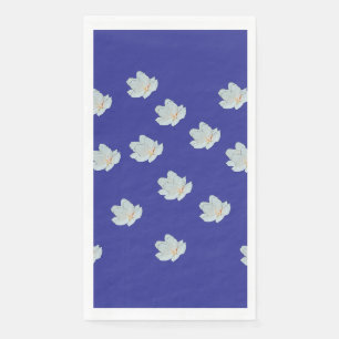 Blossoms On Deep Blue Napkin