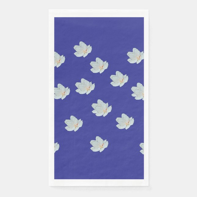  Blossoms On Deep Blue   Napkin (Front)
