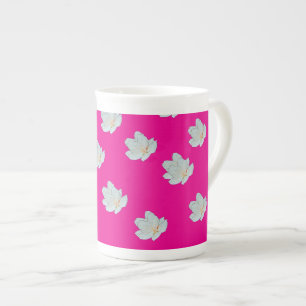  Blossoms On Hot Pink  Bone China Mug