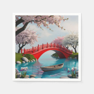 Blossoms Over the Crimson Arch Napkin