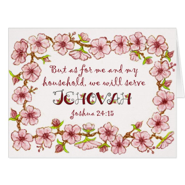 Blossoms~Serve Jehovah Scripture~Big Card 2 (Front Horizontal)