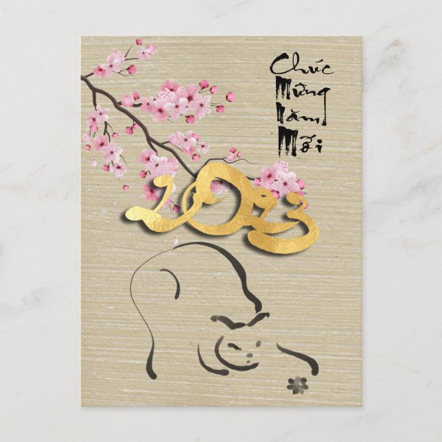 Blossoms Vietnamese New Year of the Cat HPostC Postcard (Front)