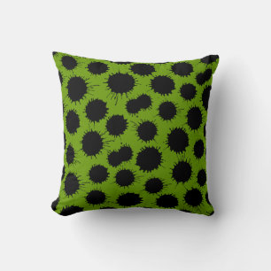 Blot Pattern - Black on Avocado Green Cushion