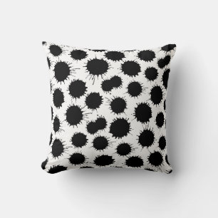 Blot Pattern - Black on White Cushion