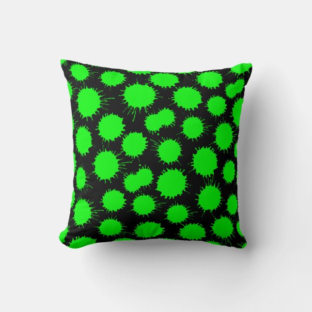 Blot Pattern - Green and Black Cushion (Front)