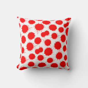 Blot Pattern - Red on White Cushion